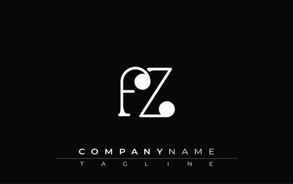 FZ Typography Logo Design. Stylish monogram design depiction featuring the letters F and Z combined in an artistic signature style, delivering a unique and creative visual representation.