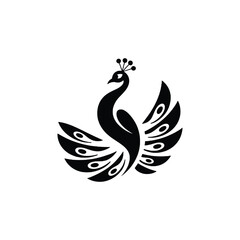 Obraz premium Peacock logo vector artwork silhouette style