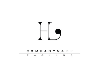 HL Typography Logo Design. Stylish monogram design depiction featuring the letters H and L combined in an artistic signature style, delivering a unique and creative visual representation.