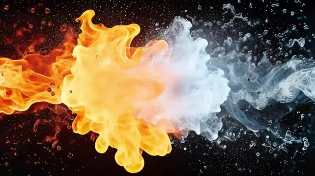 Fire and water clashing