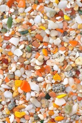 다채로운 색상의 작은 돌 조약돌 질감 배경