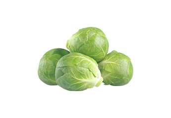 Fototapeta premium Raw Green Brussels Sprouts Cut-Out PNG with Clear Background, transparent background