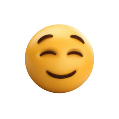 Fototapeta premium Face with Big Grin and Closed Eyes Emoji Style on White Background Transparent Background