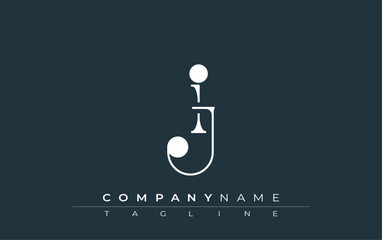 IJ Typography Logo Design. Stylish monogram design depiction featuring the letters I and J combined in an artistic signature style, delivering a unique and creative visual representation.
