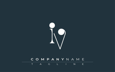 IV Typography Logo Design. Stylish monogram design depiction featuring the letters I and V combined in an artistic signature style, delivering a unique and creative visual representation.