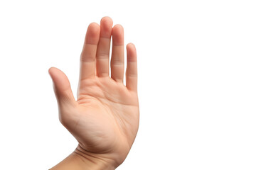 Hand Making Stop Sign Realistic Style Transparent Background