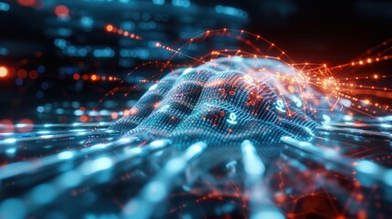 Dynamic data visualization digital realm abstract art futuristic environment close-up view technology concept