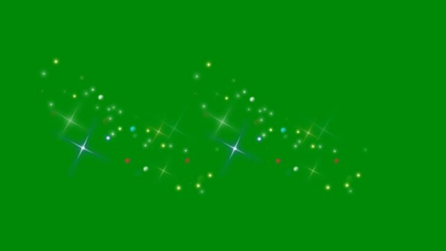 Star Glitter Falling on Green Screen for Fantasy Visuals, The video element of on a green screen background, Ultra High Definition, 4k video, on a green screen background.
