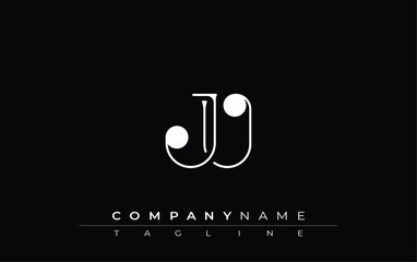 JU Typography Logo Design. Stylish monogram design depiction featuring the letters J and U combined in an artistic signature style, delivering a unique and creative visual representation.
