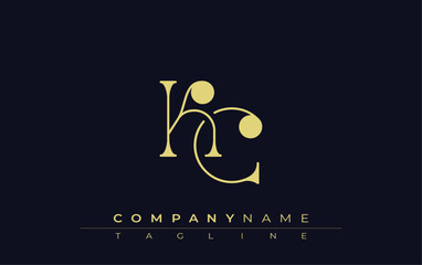 KC Typography Logo Design. Stylish monogram design depiction featuring the letters K and C combined in an artistic signature style, delivering a unique and creative visual representation.