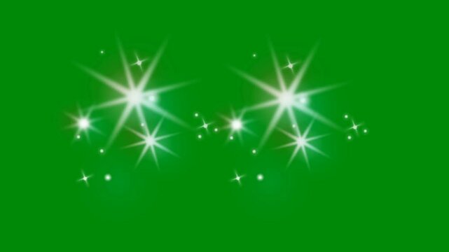 Star Glitter Falling on Green Screen for Fantasy Visuals, The video element of on a green screen background, Ultra High Definition, 4k video, on a green screen background.