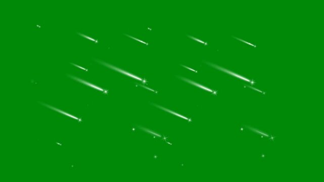 Star Glitter Falling on Green Screen for Fantasy Visuals, The video element of on a green screen background, Ultra High Definition, 4k video, on a green screen background.