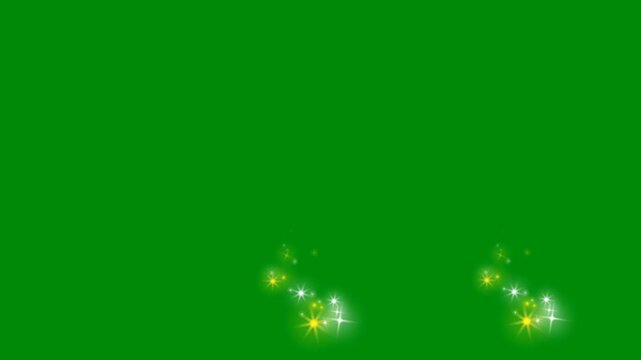 Star Glitter Falling on Green Screen for Fantasy Visuals, The video element of on a green screen background, Ultra High Definition, 4k video, on a green screen background.
