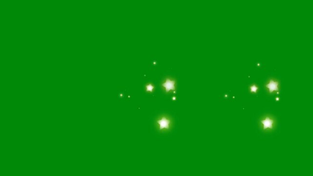 Star Glitter Falling on Green Screen for Fantasy Visuals, The video element of on a green screen background, Ultra High Definition, 4k video, on a green screen background.