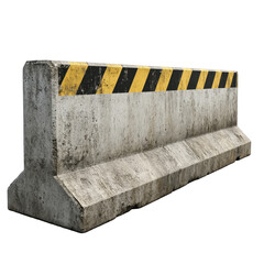 Concrete road barriers for construction site security and traffic management on isolated Transparent background, concrete road barriers isolated on PNG background