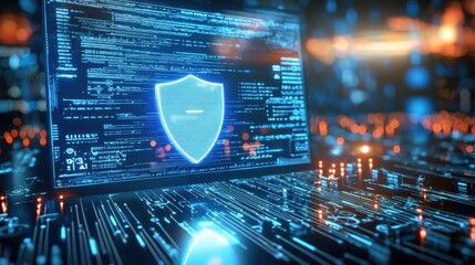 Cybersecurity measures against data breaches digital world infographic virtual environment close-up view digital safety concepts