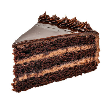 Rich and indulgent devils food cake slice isolated on a Transparent background for dessert lovers, Devils Food Cake slice isolated on PNG background
