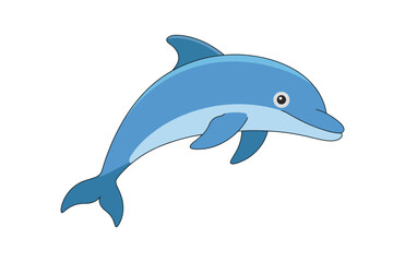 Fototapeta premium A minimal dolphin vector art illustration