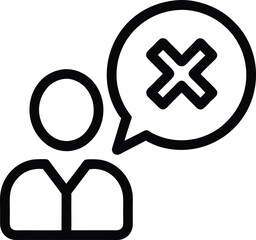 Obraz premium Wrong Answer Icon Outline Vector Illustration