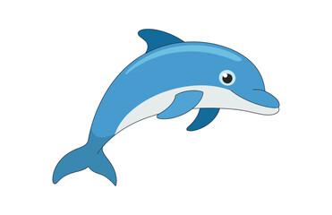 Fototapeta premium A minimal dolphin vector art illustration