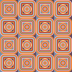 Vintage background design. Geometric seamless pattern. Squares with rounded corners. Decorative mosaic ornate. Vector illustration.	