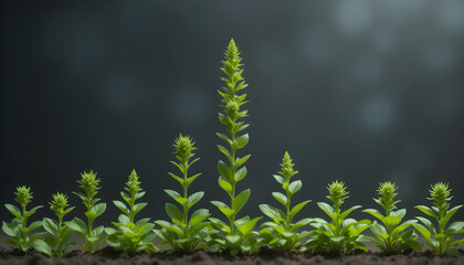 Growing plants seedlings in soil garden fresh sprouts new life spring time gardening nature background 100 char