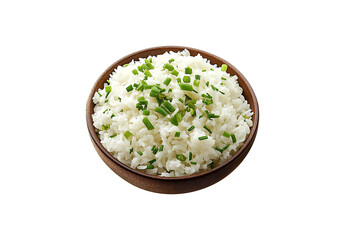 Plate of Fluffy white Cooked Rice Isolated PNG, isolated on transparent background