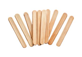 Wooden Craft Sticks Set for DIY Projects Transparent PNG, isolated on transparent background