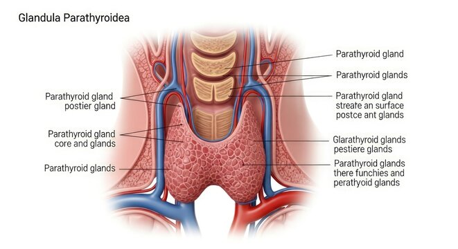Human Parathyroid Glands Anatomy, Location, and Function Illustration