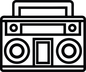 Boombox Icon Outline Vector Illustration