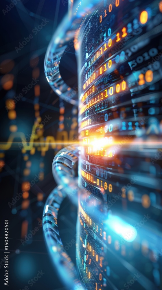 Poster digital data visualization action virtual space infographic technology environment close-up view fut