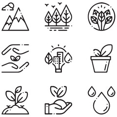 ecology icons set
