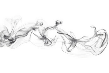 Abstract gray smoke wave isolated on transparent background