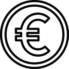 Obraz premium Euro Icon Outline Vector Illustration