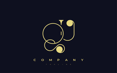 QU Typography Logo Design. Stylish monogram design depiction featuring the letters Q and U combined in an artistic signature style, delivering a unique and creative visual representation.