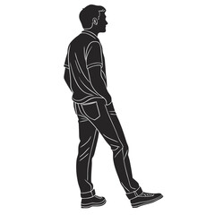 Male Silhouette in Casual Wear
