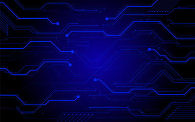 Modern blue backdrop featuring abstract circuit lines.