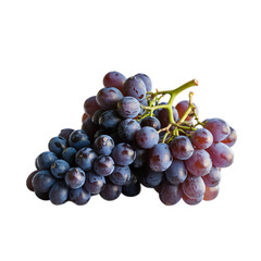 Fototapeta premium Purple grapes bunch isolated on transparent background