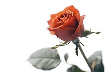 Single Orange Rose Illustration