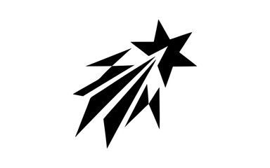 Abstract shooting star icon vector illustration isolated on transparent background