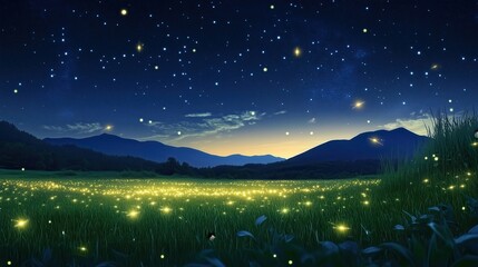Fireflies and Stars in a Mountain Meadow