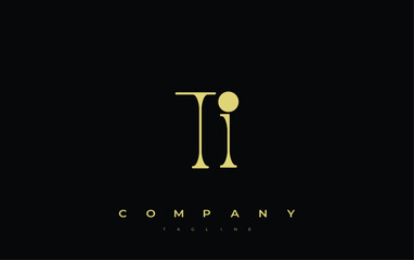 TI Typography Logo Design. Stylish monogram design depiction featuring the letters T and I combined in an artistic signature style, delivering a unique and creative visual representation.