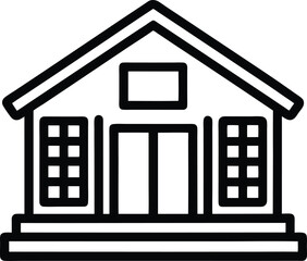 School Library Icon Outline Vector Illustration