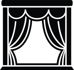 Stage Curtain Icon Outline Vector Illustration