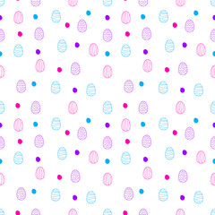 seamless pattern with easter eggs, Colorful egg seamless pattern, pink egg pattern, blue egg pattern, purple egg pattern,  Book Cover, Fabric Pattern, Background, Fashion, Clothing
