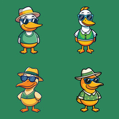 Cool Duck Summer Cartoon 