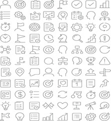 Strategic Planning Icons Goal Setting, Task Management, and Project Success