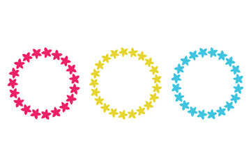 Round floral frames set, Flowers Wreath collection , Floral circle Wreath Frame, Illustration Isolated