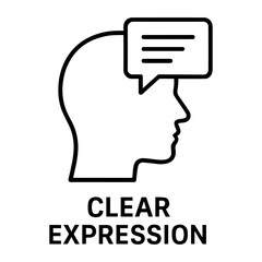 clear expression of thoughts icon on white background vector
Vector line icon soft skill