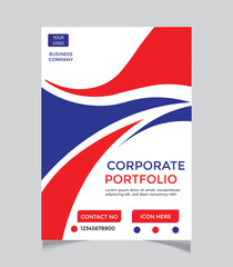 Obraz premium Modern Corporate Portfolio Design Template in Red and Blue